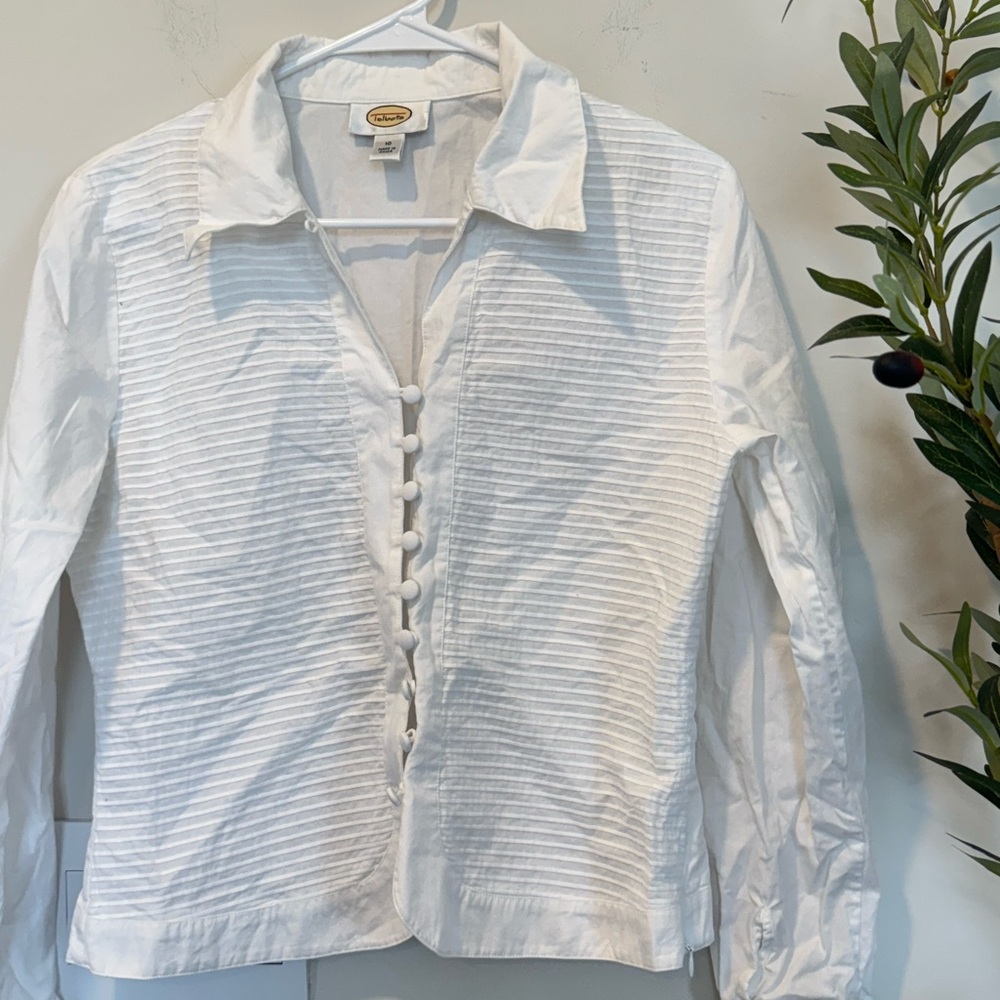 Talbots Classic White Collared Blouse